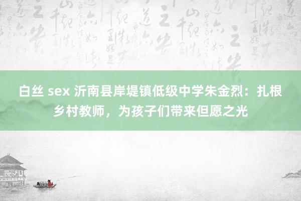 白丝 sex 沂南县岸堤镇低级中学朱金烈：扎根乡村教师，为孩子们带来但愿之光