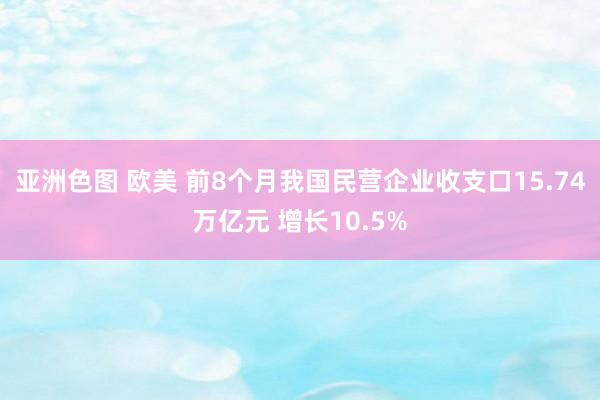 亚洲色图 欧美 前8个月我国民营企业收支口15.74万亿元 增长10.5%