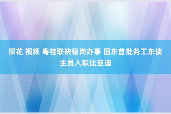 探花 视频 粤桂联袂稳岗办事 田东首批务工东谈主员入职比亚迪