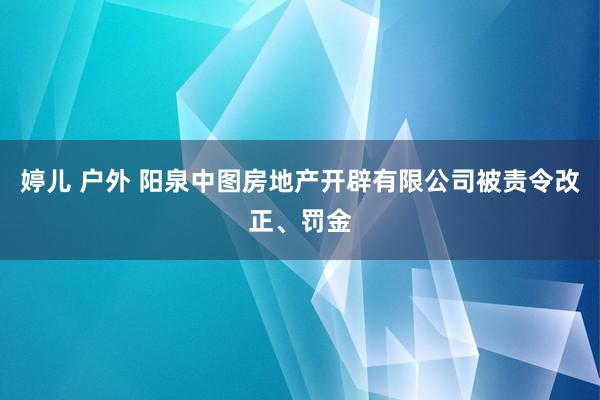 婷儿 户外 阳泉中图房地产开辟有限公司被责令改正、罚金