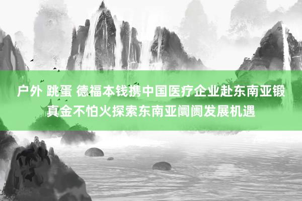 户外 跳蛋 德福本钱携中国医疗企业赴东南亚锻真金不怕火探索东南亚阛阓发展机遇