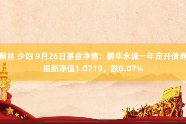 黑丝 少妇 9月26日基金净值：鹏华永诚一年定开债券最新净值1.0719，跌0.07%