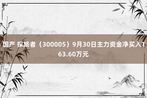 国产 探路者（300005）9月30日主力资金净买入163.60万元