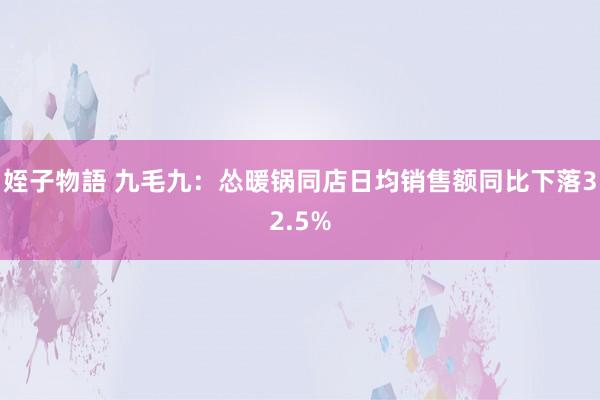 姪子物語 九毛九：怂暖锅同店日均销售额同比下落32.5%