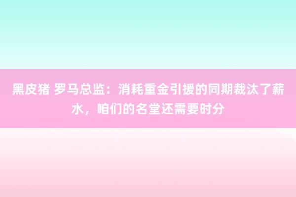 黑皮猪 罗马总监：消耗重金引援的同期裁汰了薪水，咱们的名堂还需要时分