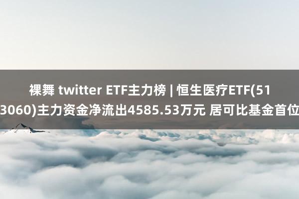 裸舞 twitter ETF主力榜 | 恒生医疗ETF(513060)主力资金净流出4585.53万元 居可比基金首位