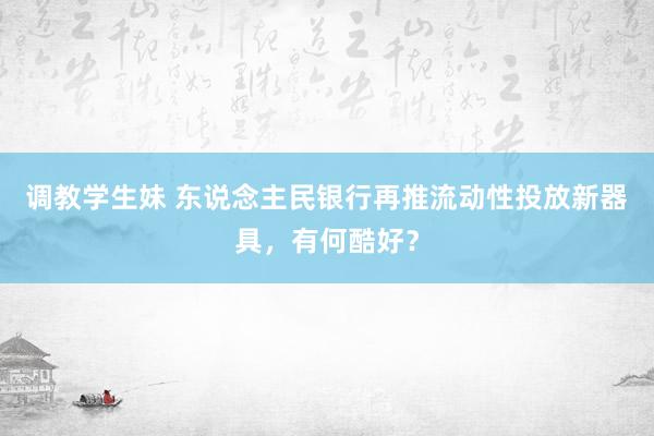 调教学生妹 东说念主民银行再推流动性投放新器具，有何酷好？