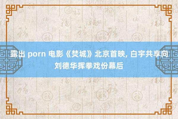 露出 porn 电影《焚城》北京首映， 白宇共享向刘德华挥拳戏份幕后