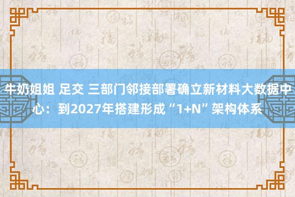 牛奶姐姐 足交 三部门邻接部署确立新材料大数据中心：到2027年搭建形成“1+N”架构体系