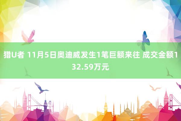 猎U者 11月5日奥迪威发生1笔巨额来往 成交金额132.59万元