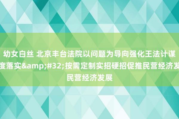 幼女白丝 北京丰台法院以问题为导向强化王法计谋猜度落实&#32;按需定制实招硬招促推民营经济发展