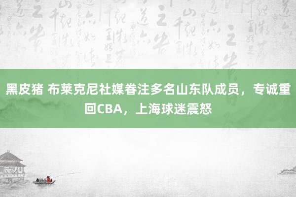 黑皮猪 布莱克尼社媒眷注多名山东队成员，专诚重回CBA，上海球迷震怒