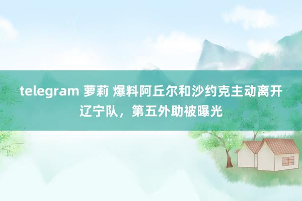 telegram 萝莉 爆料阿丘尔和沙约克主动离开辽宁队，第五外助被曝光