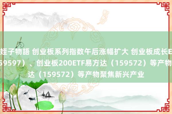 姪子物語 创业板系列指数午后涨幅扩大 创业板成长ETF易方达（159597）、创业板200ETF易方达（159572）等产物聚焦新兴产业