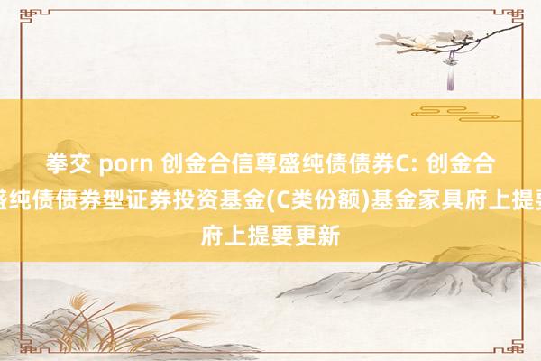 拳交 porn 创金合信尊盛纯债债券C: 创金合信尊盛纯债债券型证券投资基金(C类份额)基金家具府上提要更新