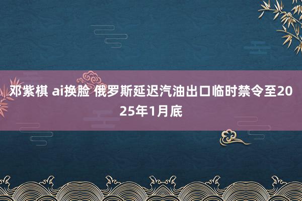 邓紫棋 ai换脸 俄罗斯延迟汽油出口临时禁令至2025年1月底