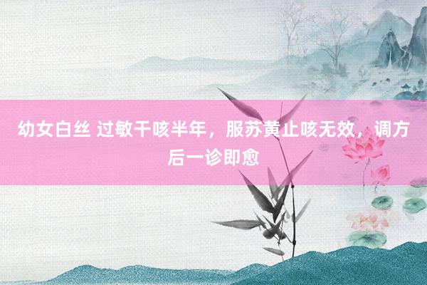 幼女白丝 过敏干咳半年，服苏黄止咳无效，调方后一诊即愈