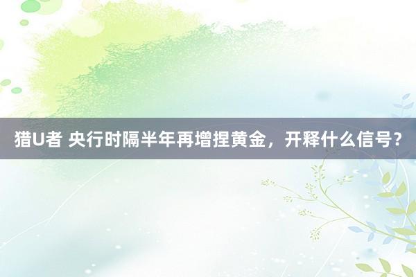 猎U者 央行时隔半年再增捏黄金，开释什么信号？