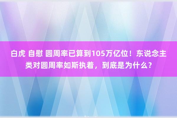 白虎 自慰 圆周率已算到105万亿位！东说念主类对圆周率如斯执着，到底是为什么？