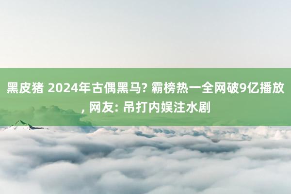 黑皮猪 2024年古偶黑马? 霸榜热一全网破9亿播放， 网友: 吊打内娱注水剧