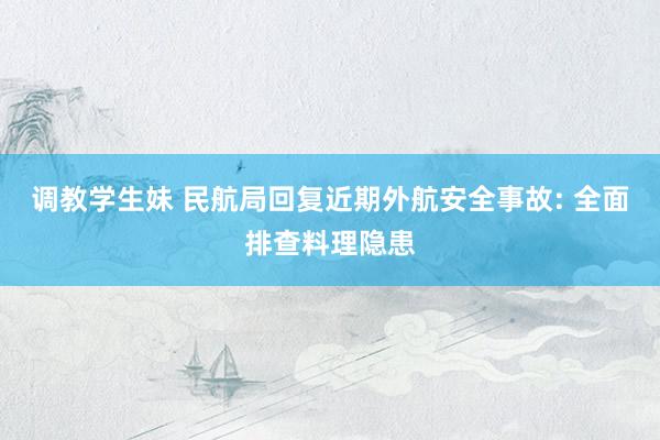 调教学生妹 民航局回复近期外航安全事故: 全面排查料理隐患