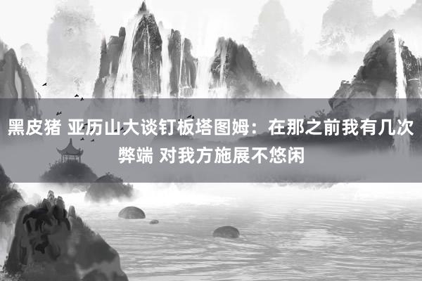 黑皮猪 亚历山大谈钉板塔图姆：在那之前我有几次弊端 对我方施展不悠闲