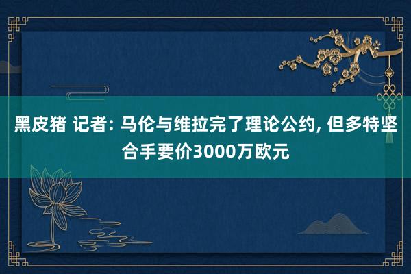 黑皮猪 记者: 马伦与维拉完了理论公约， 但多特坚合手要价3000万欧元