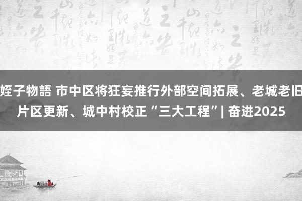 姪子物語 市中区将狂妄推行外部空间拓展、老城老旧片区更新、城中村校正“三大工程”| 奋进2025