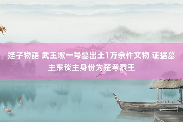 姪子物語 武王墩一号墓出土1万余件文物 证据墓主东谈主身份为楚考烈王