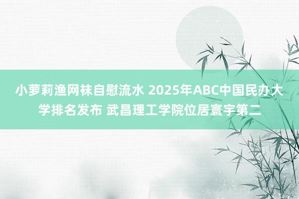 小萝莉渔网袜自慰流水 2025年ABC中国民办大学排名发布 武昌理工学院位居寰宇第二