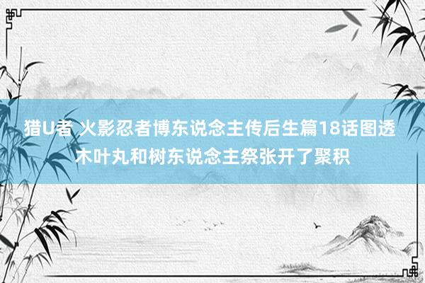 猎U者 火影忍者博东说念主传后生篇18话图透 木叶丸和树东说念主祭张开了聚积